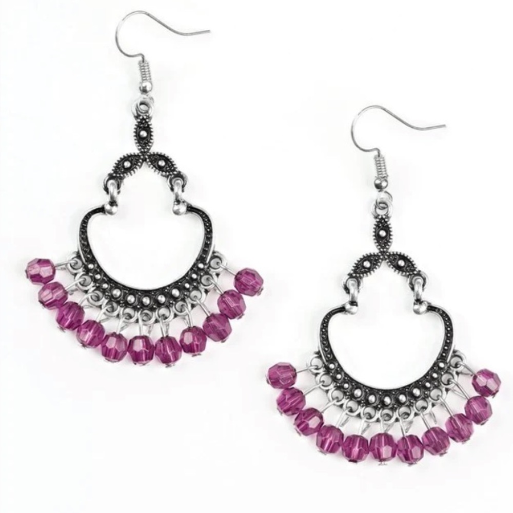 Paparazzi Earring /Babe Alert /Purple Beads
